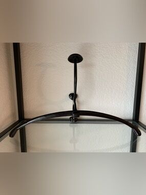 Wall-Mounted Bronze Coat Hanger With Hat Stand - Dark Brown Minimalist Display
